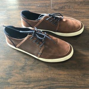 Boys Brown Bonded Leather Shoes Size 7